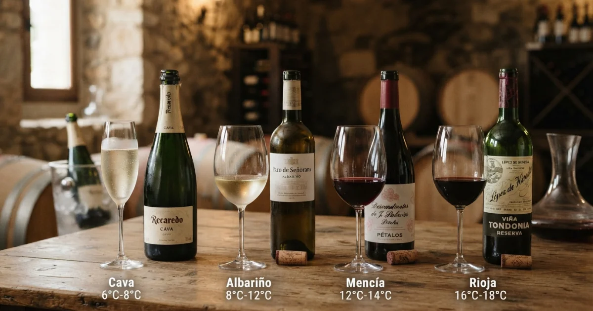 A qué temperatura se sirve el vino: guía simple para tintos, blancos, rosados y espumantes
