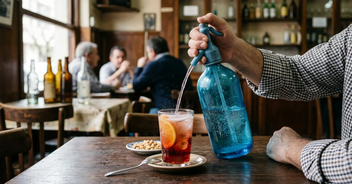 La soda en la cultura argentina: del sifón de mesa al vermut
