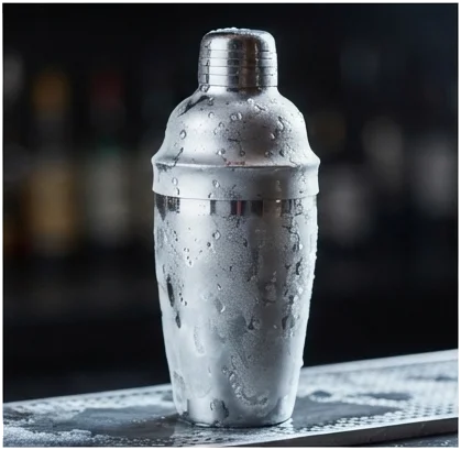 La coctelera y el batido: aireación, textura y frío rápido