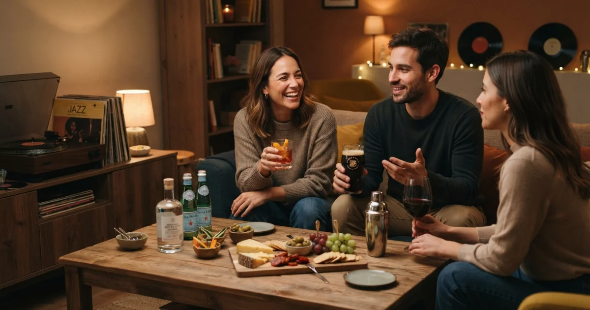 Una noche en casa con espíritu de bar: música, conversación y entretenimiento