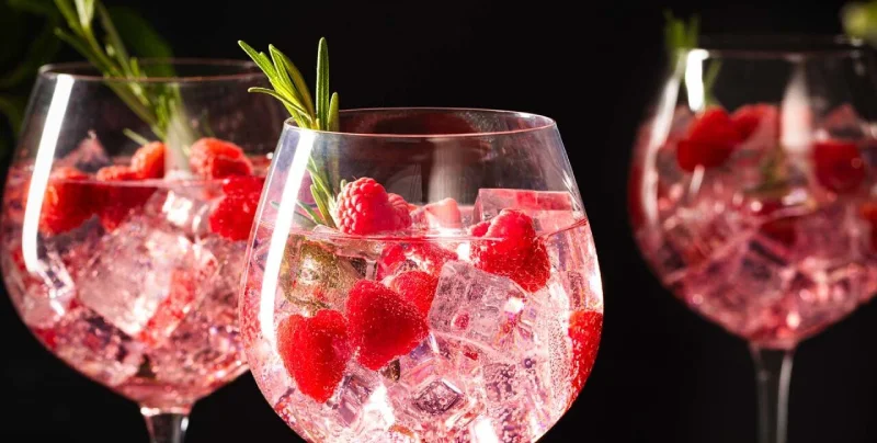 Gin-tonic de frambuesa